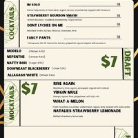 Menu pt2  at Bar Vegan Baltimore in Baltimore