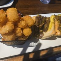 Philly cheese steak with tots at Bar Vegan Baltimore in Baltimore