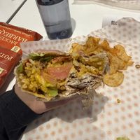 Saigon bowl in a “barrito” form  at SLC - Protein Bar & Kitchen - Concourse A in Salt Lake City