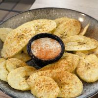 Plátano macho con salsa tártara at MATi in Zaragoza