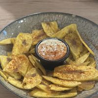 Patacones with tartare sauce  at MATi in Zaragoza