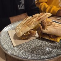 Sausage sandwich at MATi in Zaragoza