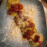 Pasta stuffed with Pumpkin and Mushrooms at MATi in Zaragoza