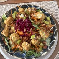 Tempeh & Crispy Rice Salad  at Ojas Vegan & Vegetarian Eatery in Siem Reap