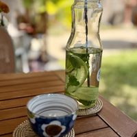 Herbal infused waterr  at Ojas Vegan & Vegetarian Eatery in Siem Reap