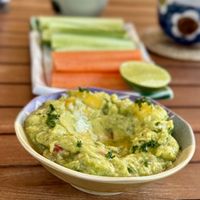 Avocado and mango guacamole   at Ojas Vegan & Vegetarian Eatery in Siem Reap