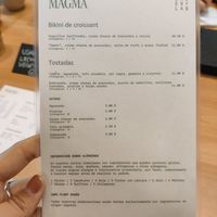 Savory menu at Magma Bakery Lab  in Barcelona