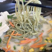 The noods are green!  at Ramen Time in Tempe