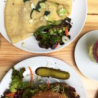 Burger and crepe  at Let It Be in Berlin