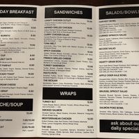 Menu - back   at Corner Cafe in Ridgefield