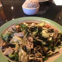 #49 on the menu with added tofu. Incredible flavor  at Thai Spices in Sedona