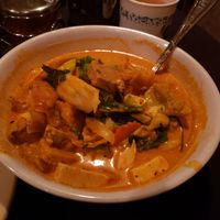 Red curry with tempeh, tofu, and veggies at Thai Spices in Sedona
