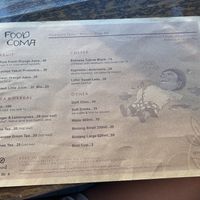 Drink menu  at Food Coma Eatery  in Gianyar