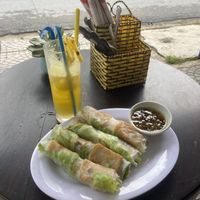 Vegan Vietnamese Tofu Fresh Summer rolls  at May's Restaurant & Coffee Booking Office in Hoi An