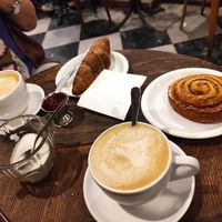 Oat lattes at Massolit Budapest Books and Café in Budapest