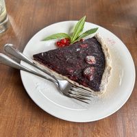 Vegan homemade cherry pie  at Café Chirifo  in Rio Ibanez