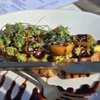 Avocado toast at Blue Palm Mission Beach in San Diego