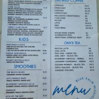 Menu at Blue Palm Mission Beach in San Diego