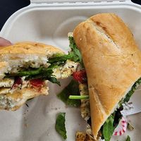 Mediterranean sandwich no cheese at Aimee Owenz in Seattle