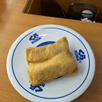 Said tofu nigiri, so tasty! at Kura Sushi - Nijo in Kyoto