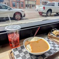 Sambar and idli and Italian soda 😍 at Up Top Cafe in Del Norte