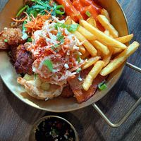 Sharing platter at OMOMO Korean Street Food + Bubble Tea in Derby