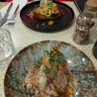 Fenouil rôti (haut), choux fleur rôti coco cury (bas) at Thym Et Romarin in Montpellier