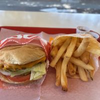 Fancy burger and fries   at FACE PLANT in Portland