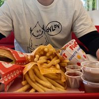 Our full order😄two burgs, some chickies, and fries.  at FACE PLANT in Portland