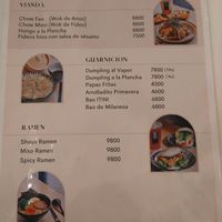 Menu, completely vegetarian. Wok dishes and Ramen can be made vegan at ITINI in Buenos Aires