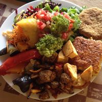 overflowing plate for 150 pesos at Verde Siempre in Cordoba