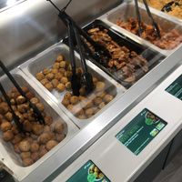 Vegan falafel and mock meat options  at Picadeli - Nordstan in Gothenburg