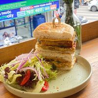 Panini tempeh at Hveggie in Hanoi