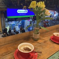 Salted coffee with a view   at Hveggie in Hanoi