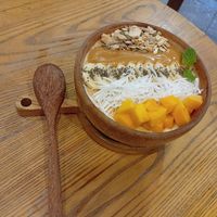 Delicious mango smoothie with a fresh, natural flavor. Sweet, refreshing, and perfectly smooth. at Hveggie in Hanoi