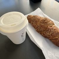new  croissant! plain wheat flavor. delish   at Caffe Fortebraccio in Perugia