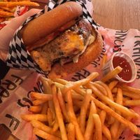Juicy Lucy with Bean Burgee and GF bun  at Francis Burger Joint  in Minneapolis