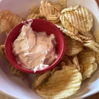 Chips ‘N’ Dip (chive and onion sour cream)💚  at Francis Burger Joint  in Minneapolis