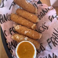 Mozzarella sticks: these were disappointing tbh. Flavor was good, but the texture is so off. Just really gooey with no cheese texture.   at Francis Burger Joint  in Minneapolis