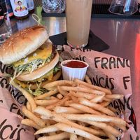 “Big Stack” special with a “Here Comes the Sun” mocktail    at Francis Burger Joint  in Minneapolis