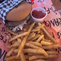Jucy Lucy bean burger with GF bun and ranch fries  at Francis Burger Joint  in Minneapolis