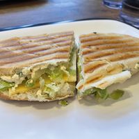 Sad tofu “melt” (cheese was cold)  at Au Gratin in Salem