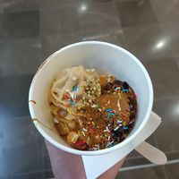 vegan biscoff and chocolate frozen yoghurt at Yo-Bar in Chadstone