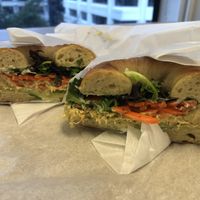 Vegan Curry Tuna Sandwich from the Veganuary Menu  at WA - Bagel in Vancouver