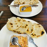 Roti with coconut sambol and dhal at Hungry Puppet Ahangama in Ahangama