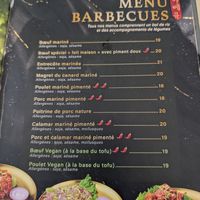 Bbq menu at Gangnam in Pantin