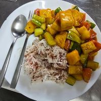 Vegan Thai Sweet and Sour with Rice #Veganuary at Vegan 108 - มังสวิรัติร้อยแปด in Bangkok