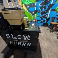 At an event at Slow Hurry Coffee in Youngstown