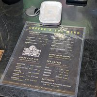 The menu at Slow Hurry Coffee in Youngstown