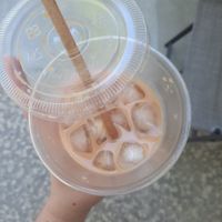 Iced oat milk latte at Slow Hurry Coffee in Youngstown